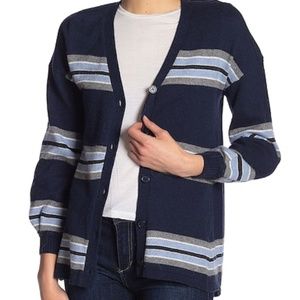 Women's Size S Striped V-Neck Cardigan Sweater $88